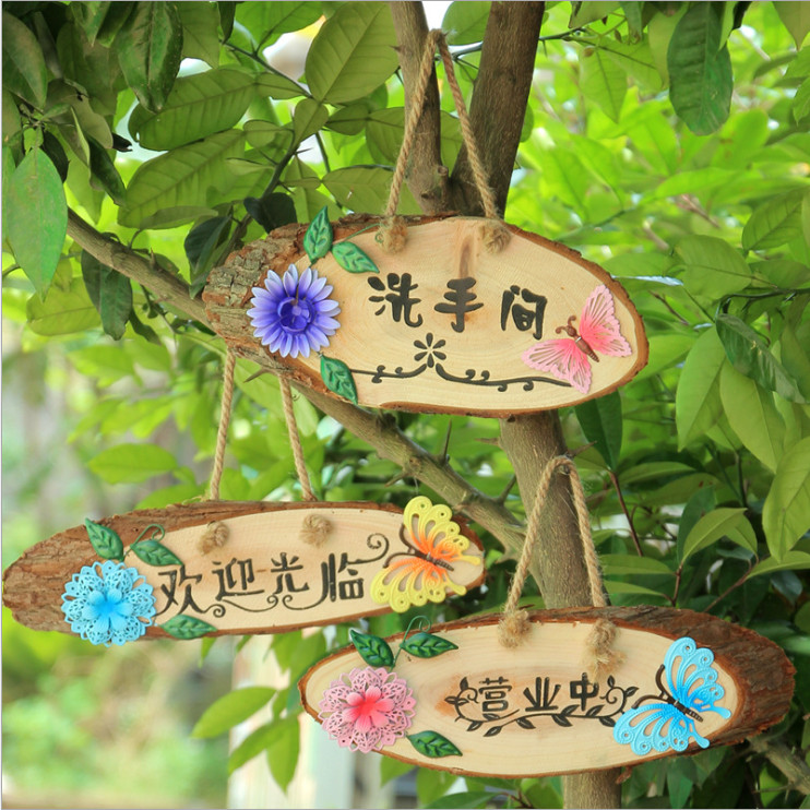 Creative pastoral Wood listing is in the business house, welcome to the decoration listing dressing room decoration signs