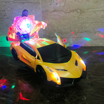 Shake Soundnet Red Electric Stunt Dancing Little Car Swivel Universal Police Car Toy Children Baby Music Male Girl