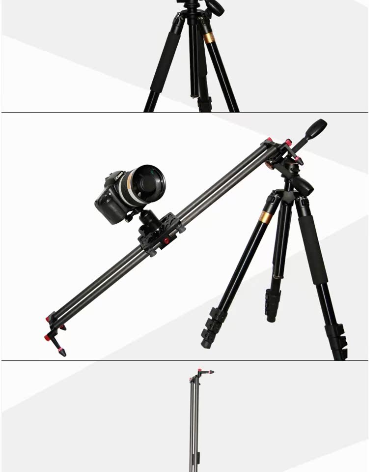 Lifei sợi carbon trượt đường ray máy ảnh DSLR giảm xóc pan / nghiêng camera theo dõi điện thoại di động panning video nhiếp ảnh trượt - Phụ kiện máy ảnh DSLR / đơn chân đỡ điện thoại quay phim