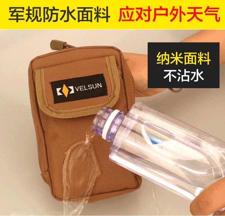Velsun ngoài trời mở túi điện thoại di động túi nam đa chức năng mini không thấm nước 6 inch súng cao su túi nhỏ