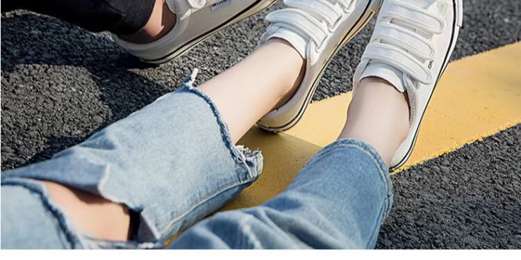 Mùa thu thấp để giúp Velcro giày vải nam học sinh Hàn Quốc phiên bản giày thể thao hoang dã Học sinh trung học giày trắng thoáng khí giày thể thao nam đẹp