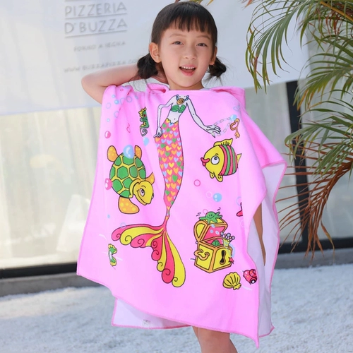 Детское мягкое банное полотенце, плащ, быстросохнущий мультяшный детский пляжный банный халат для мальчиков, хорошо впитывает воду