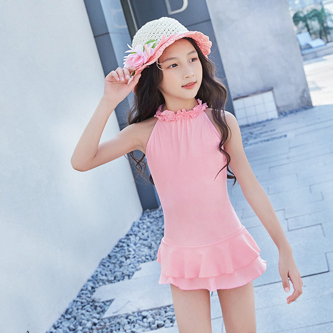 Baby swimsuit girls children swimsuit girls one-piece Korean princess dress kids fashion hot spring girls swimsuit