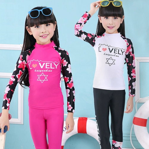 Раздельный купальник, униформа, детский лонгслив, штаны, быстросохнущий милый солнцезащитный крем для плавания, подходит для подростков