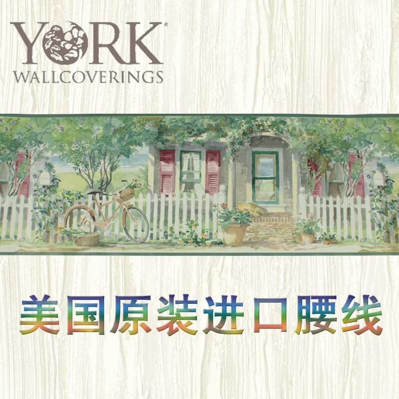 American Import Special Price Wallpaper Waist Line Flush American Fields Garden Countryside Retro Bedroom Living Room Decorated Wallpaper Waist Line