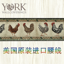 American original Imported Wall Paper Waist Line Animal Cartoon Personality room Living room Book room wallpaper Top Line