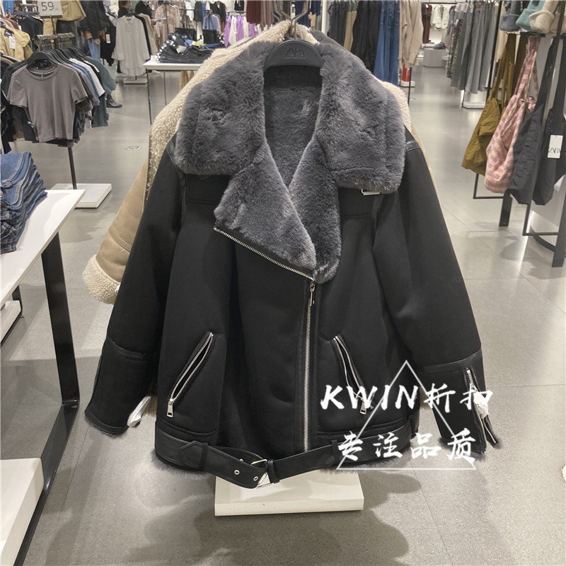 New Autumn and Winter Fur Integrated Double-Sided Thickened Fleece Warm Jacket for Women 3833222