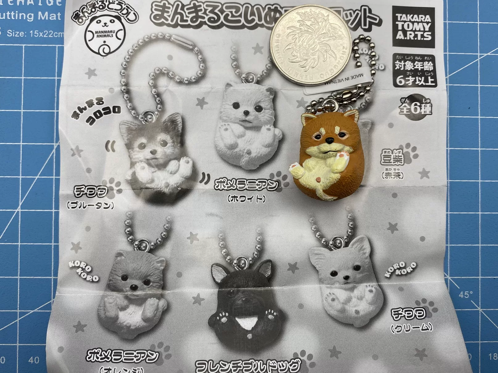 Подлинный TAKARA TOMY Bobo Dog Rolling Puppy Puppy Pendant Gacha Spot