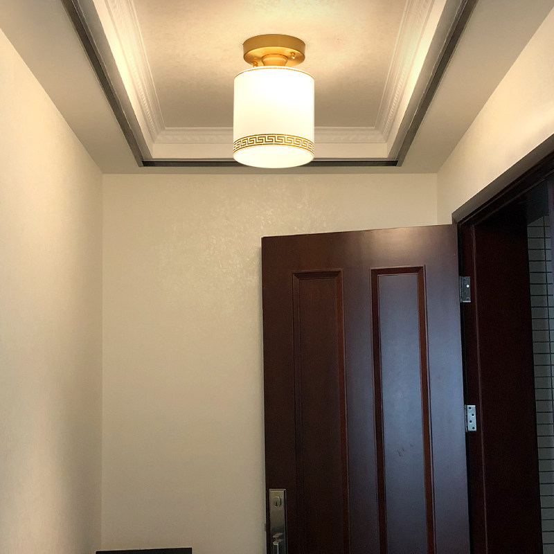 Moon Shadow Lamps New Chinese Style Walkway Ceiling Lamp Modern Corridor Xuanguan Light China Wind Balcony Lamp Full Copper Walkway Light