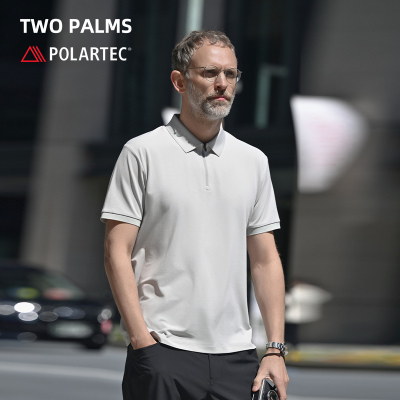 Two Palms Polartec Delta Lightweight Quick-Drying Casual Men's Short-Sleeved Polo Shirt for Men in Summer