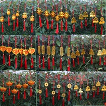 New year gilded plastic plant pendant Yuanbao copper coin bonsai Golden hanging ornaments move to new house decoration