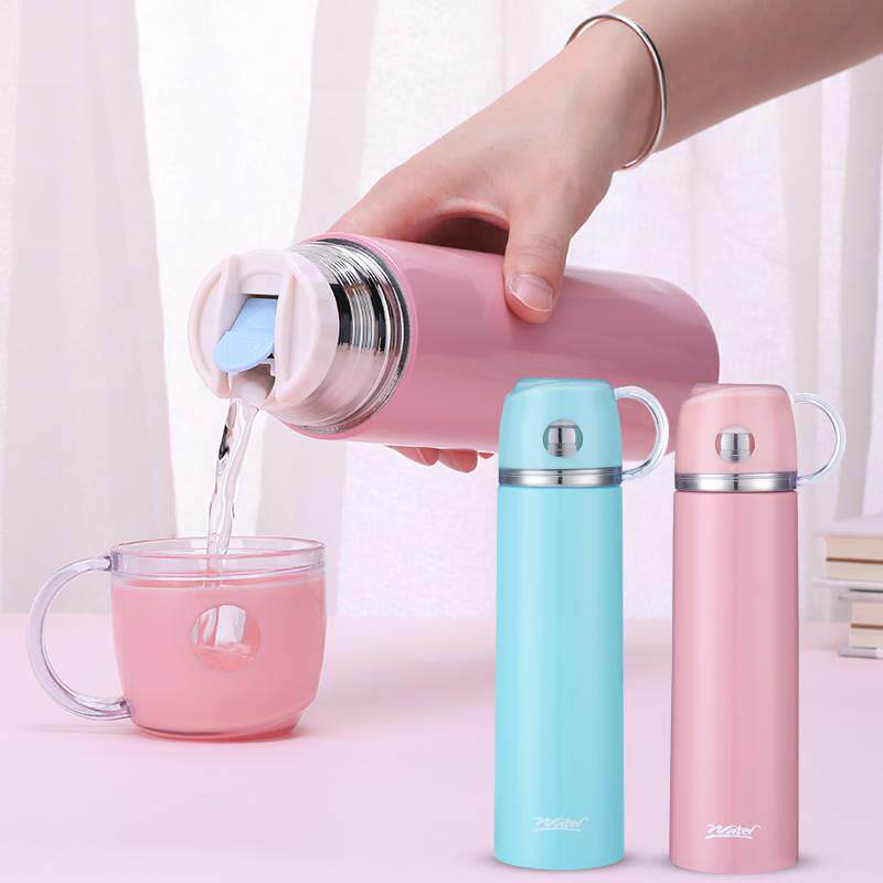 Vacuum stainless steel mug children student cup creative simple men and women cute portable 350ml500ml