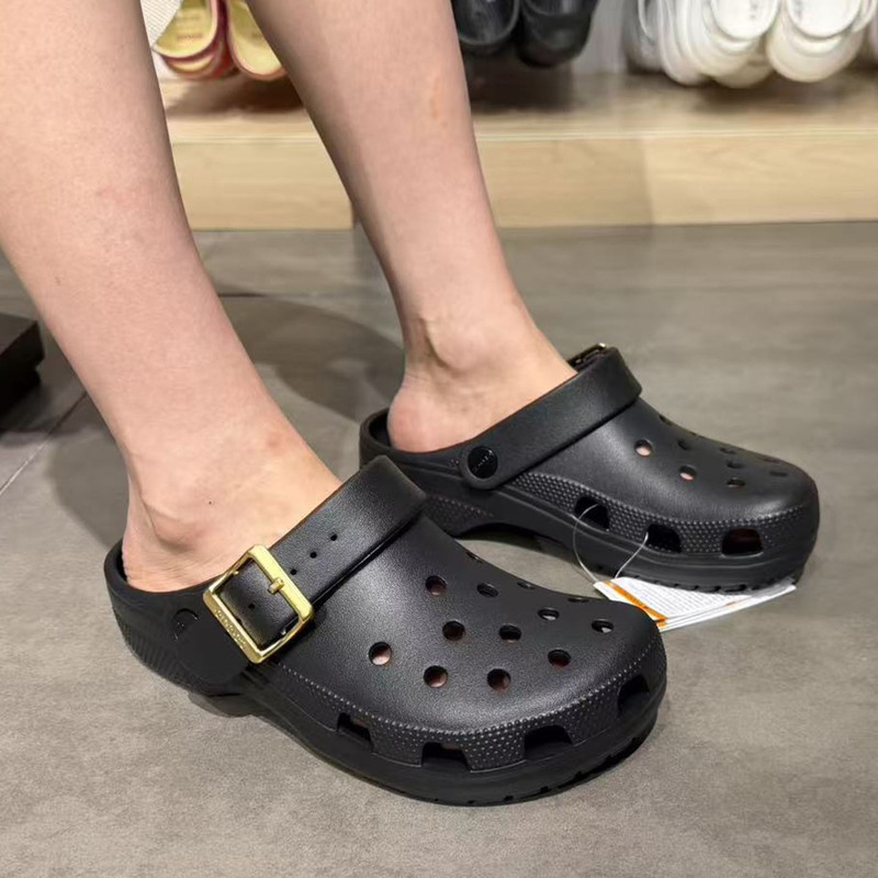 Crocs Clogs Women's Classic Metal Buckle Summer New Closed-Toe Beach Sandals 213543 Crocs Clogs Women's Classic Metal Buckle Summer New Closed-Toe Beach Sandals 213543