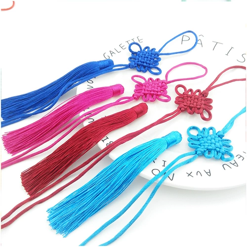 Сплошной цвет 6 -наборный узел плюс один уши китайские аксессуары для узлов, потоковая трансляция Suozi Diy Carde Carde