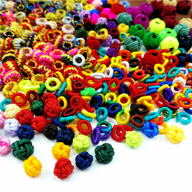 Pineapple button coil mix ເຈັດສີດ້ວຍມື winding button knot diy braided rope coil bracelet material