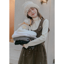 One velvet tight pullover base shirt women 2021 autumn and winter New Fashion foreign style solid color interior high neck top