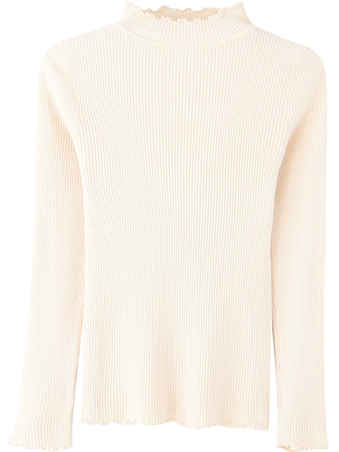 Белый цветной приятный телу приталенный трикотажный свитер, высокий воротник, французский стиль, подходит для подростков