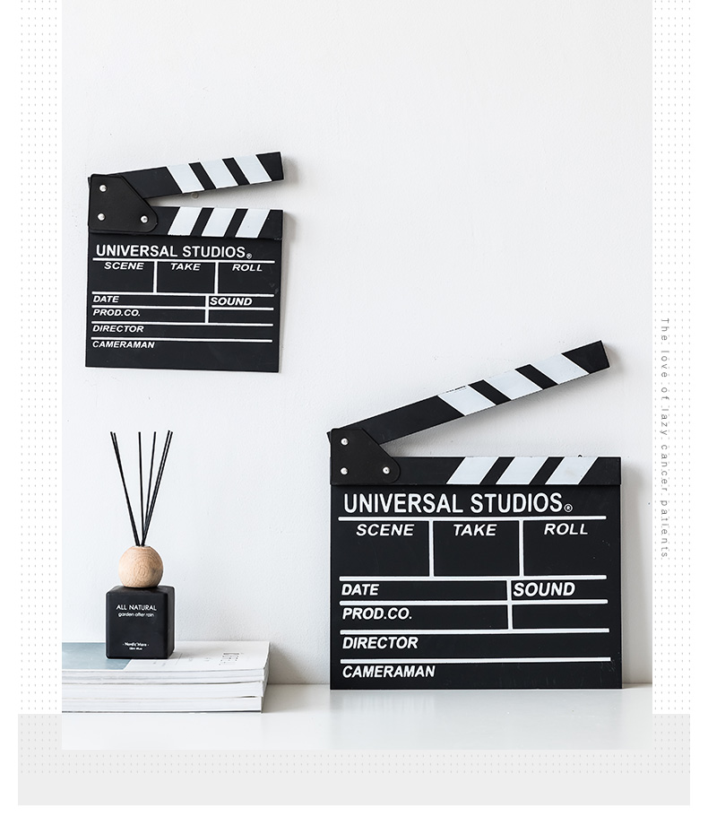 Clapboard phim clapper đạo diễn chơi bảng ảnh studio chụp đạo cụ phòng ngủ ins Bắc Âu trang trí trang trí màu đen và trắng mua đồ trang trí phòng ngủ