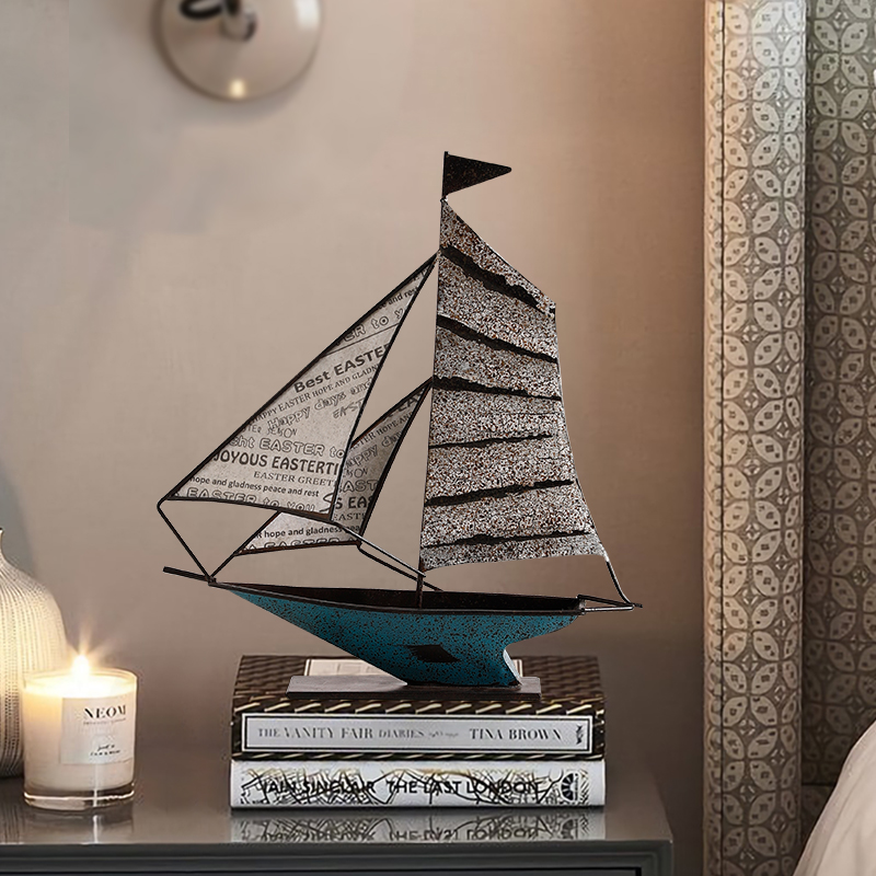 Creative Sailboat Model One Sails Smooth Home Living Room Adornment Swing Piece Wine Cabinet Xuanguan Bookshelf Desktop Small Furnishing-Taobao