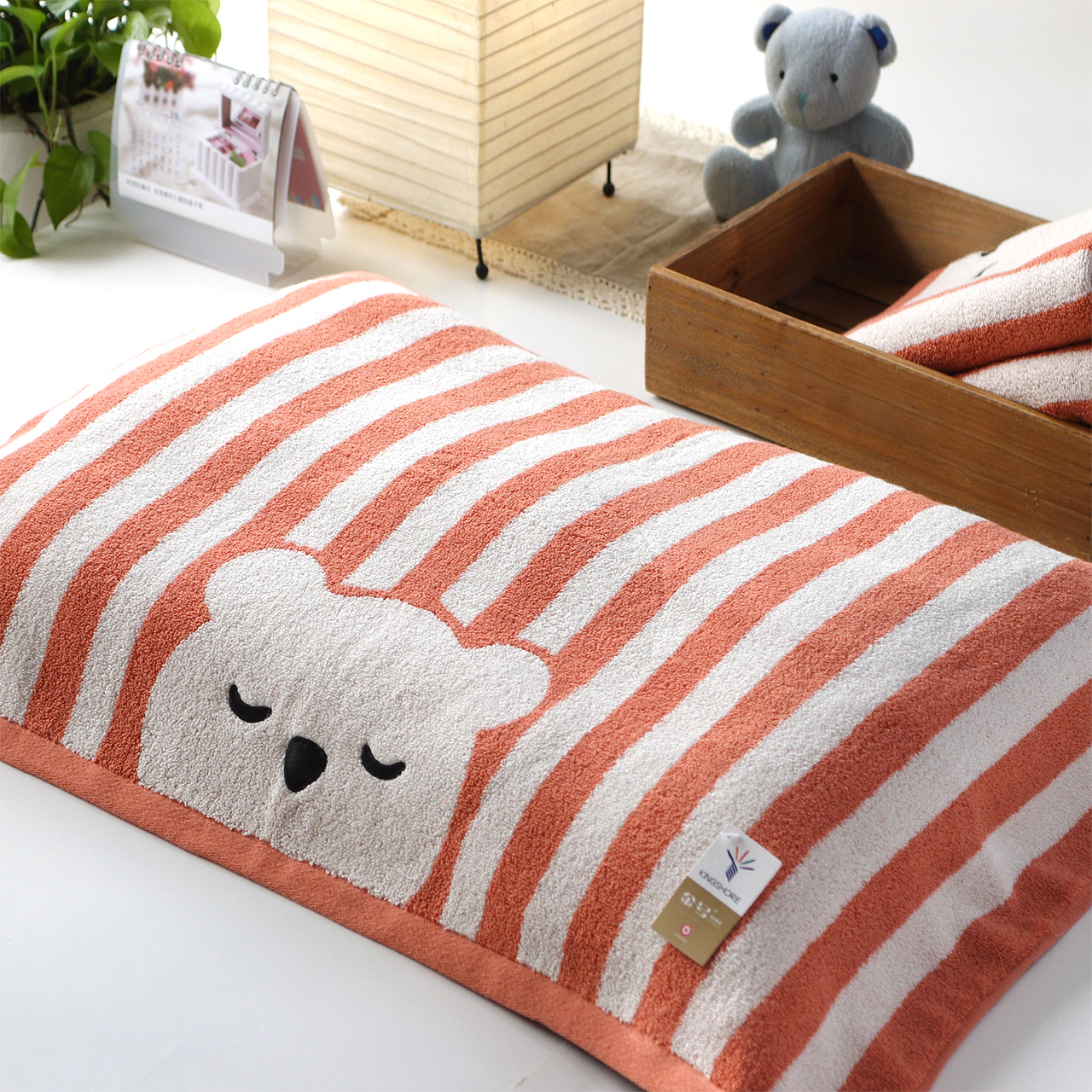 Pair of gold number pure cotton pillow towels soft and cute double-sided untwisted single pillow towel 50X80 thickened