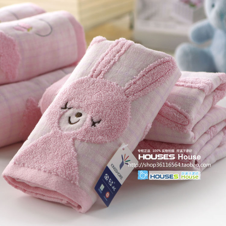 Gold Number Towel Pure Cotton Soft Absorbent Cute Rabbit Gauze Lovers Home Face Towels Adult Wash towel