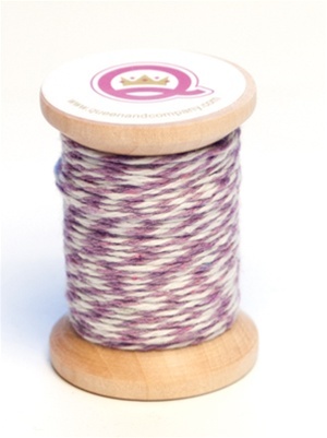 Queen Co wood thread wheel multicolor cotton rubber rope purple white 003300