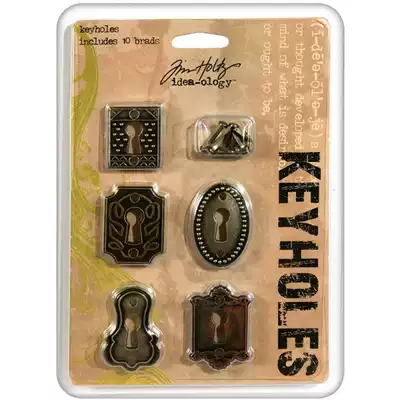 Tim Holtz photo album card hand account metal accessories keyhole TH92718