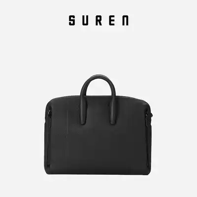 Plain SUREN commuter atmospheric simple portable business briefcase premium cowhide computer bag 1118