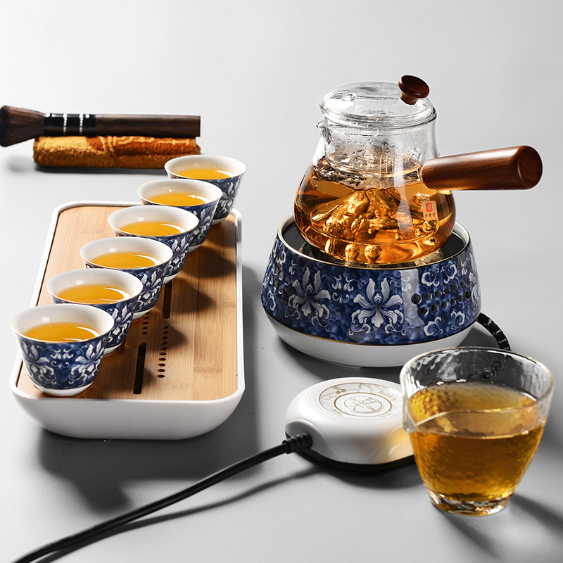 It still fang cooked this teapot tea ware heat - resistant glass tea set steam kettle black tea TaoLu household electric electricity