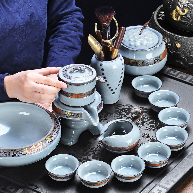 High-grade tea set kung fu living room household accessories teacup office guest Small set lazy tea artifact