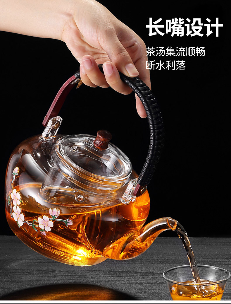 It still fang glass cooking pot boiled red tea ware to hold the network trill kettle kung fu tea mercifully single pot of flower pot