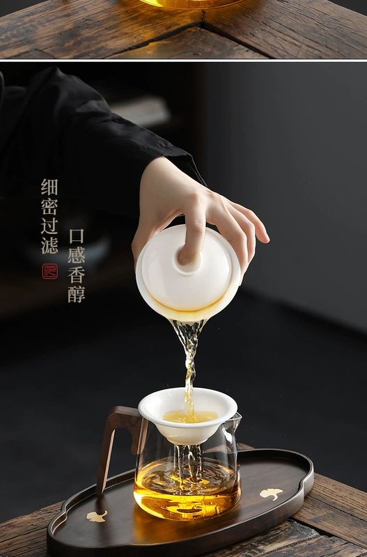 Shangyanfang trà rò rỉ trà lọc sứ trắng trà lọc trà pha gốm công bằng cốc tích hợp trà lọc trà phụ kiện