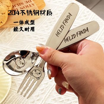 304 stainless steel children's spoon fork baby eating spoon kindergarten tableware set spoon spoon spoon small fork