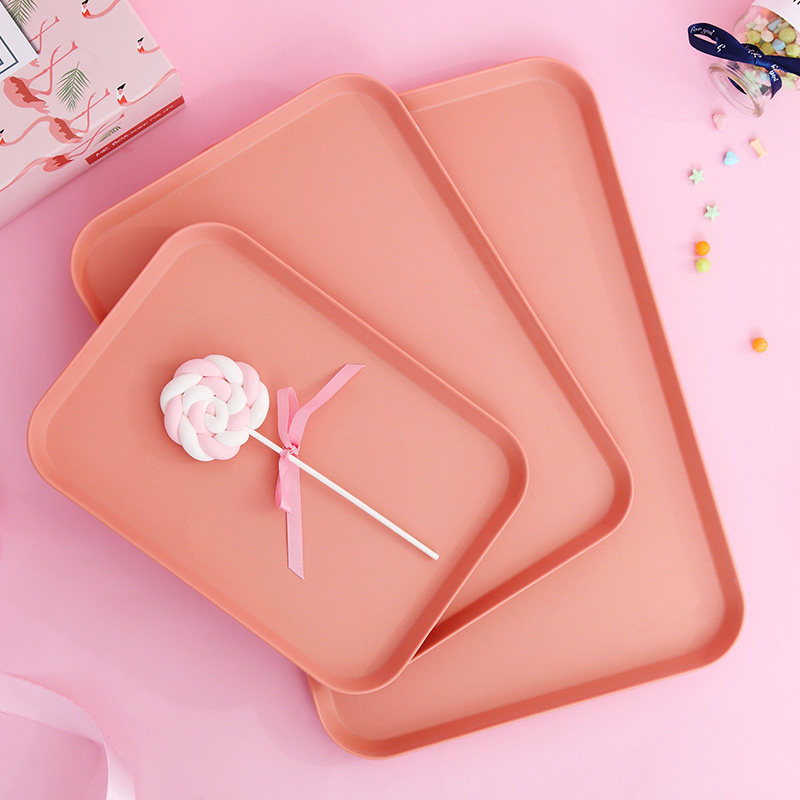 Creative Japanese plate bamboo fiber rectangular tray household large simple western plate Nordic tea cup tray