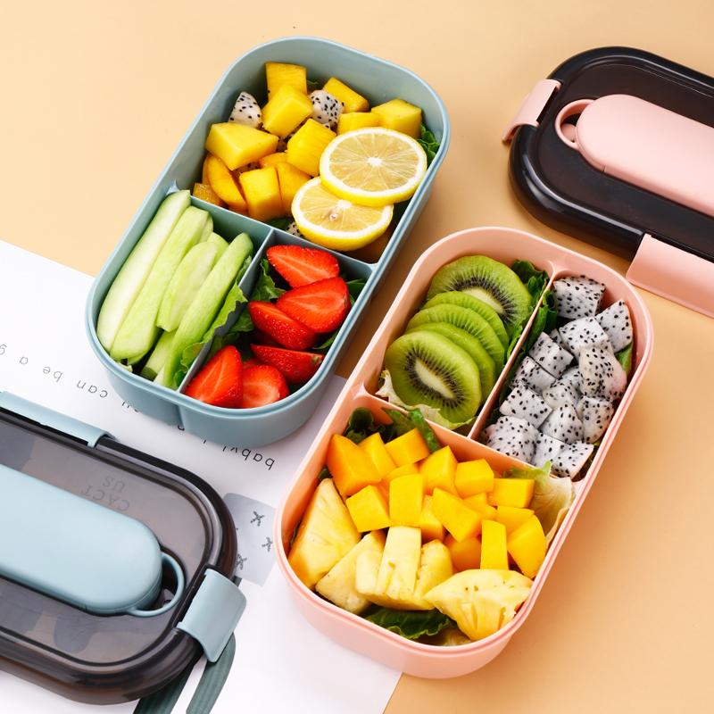 Refreshing Box Food Grade Microwave Oven Heating Lunch Box Office Worker Portable Seal With Lid Separating Fruit Lunch Box