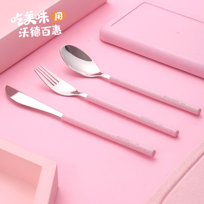 304 Stainless Steel West Cutlery Steak Knife Fork Set Group Home Spoon Creativity Cute Cutlery Fork Spoon Three Sets Cutlery