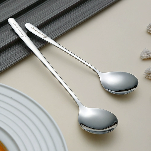 Ложка из нержавеющей стали для домашнего использования, детская вилка для еды, посуда, слиток