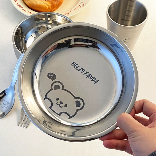 Детская посуда для прикорма, комплект, супница из нержавеющей стали, защита при падении, защита от ожогов