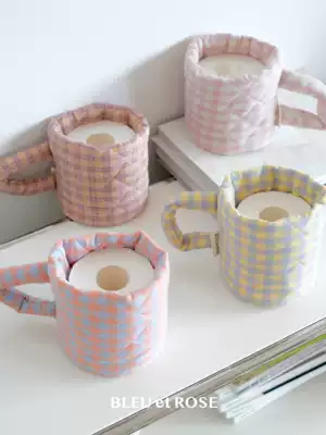 BLEU et ROSE (potted Cup) checkerboard ins design sense extraction toilet paper storage bag towel roll sanitary paper tube