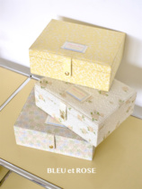 BLEU et ROSE (palette) retro jewelry box French jacquard large-capacity jewelry double-layer storage box