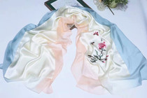 Spring Summer Season Su Embroidered Scarf Genuine Silk Embroidery With Yarn Hand Embroidery Suzhou Silk Qipao Mother Shawl Chinese Wind