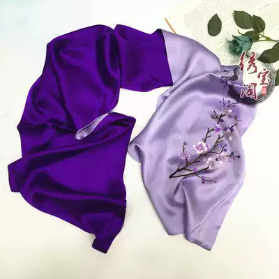 Suzhou embroidery pure hand embroidered Su embroidery silk silk silk silk flower scarf high end silk scarf shawl gift