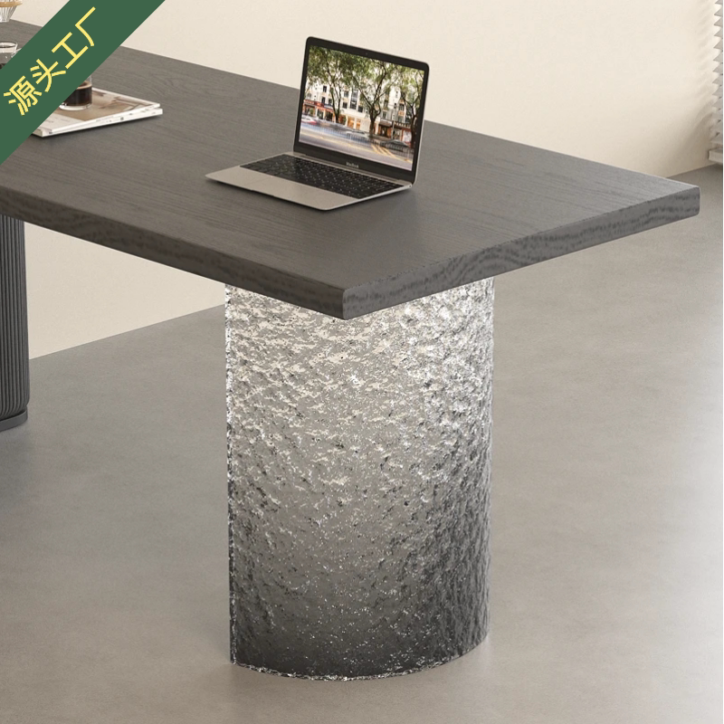 C-Shaped Transparent Acrylic Table Legs with Water Ripple Curved Brackets, Coffee Table Legs with Gradient Color, Semi-Circular Stone Pattern, Irregular Shape C-Shaped Transparent Acrylic Table Legs with Water Ripple Curved Brackets, Coffee Table Legs with Gradient Color, Semi-Circular Stone Pattern, Irregular Shape