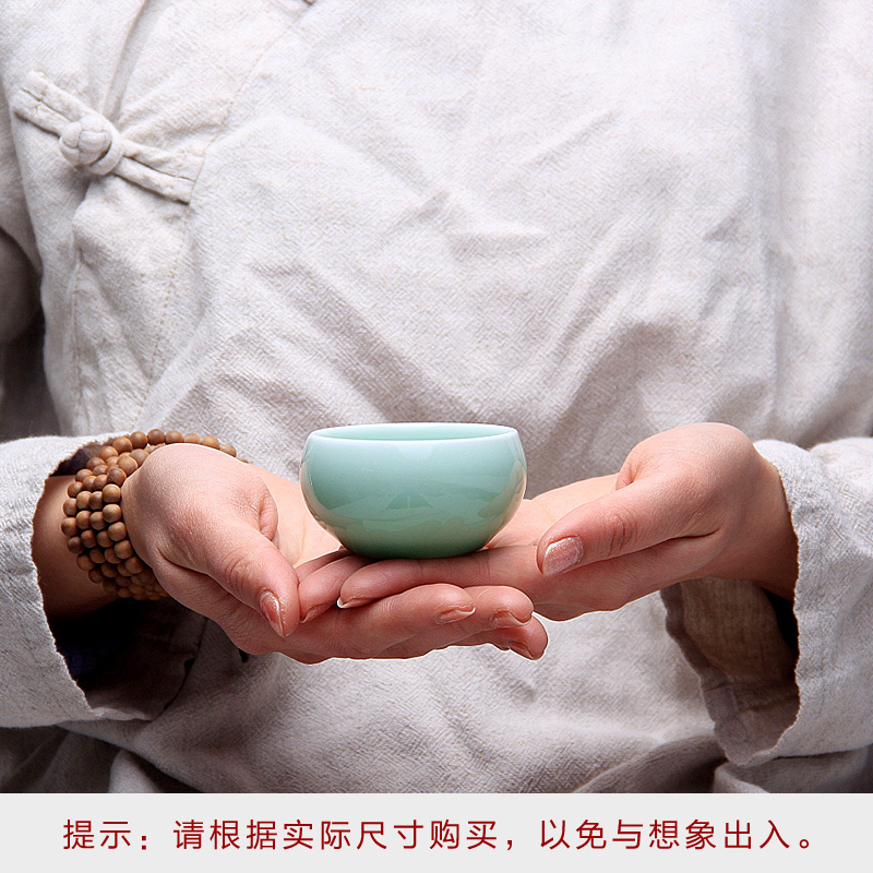 Mingyuan FengTang longquan celadon teacup manual meditation mugs fullness cup tea master kung fu tea cup