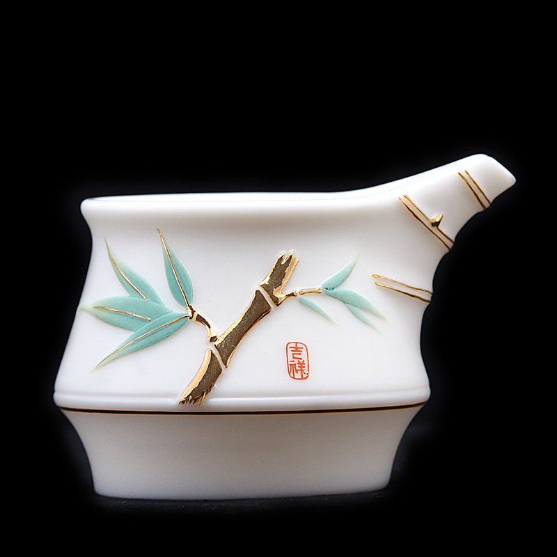 Mingyuan FengTang dehua white porcelain kung fu tea set hand to sign for the metal slug collection of household ceramic teapot tea cups of a complete set of