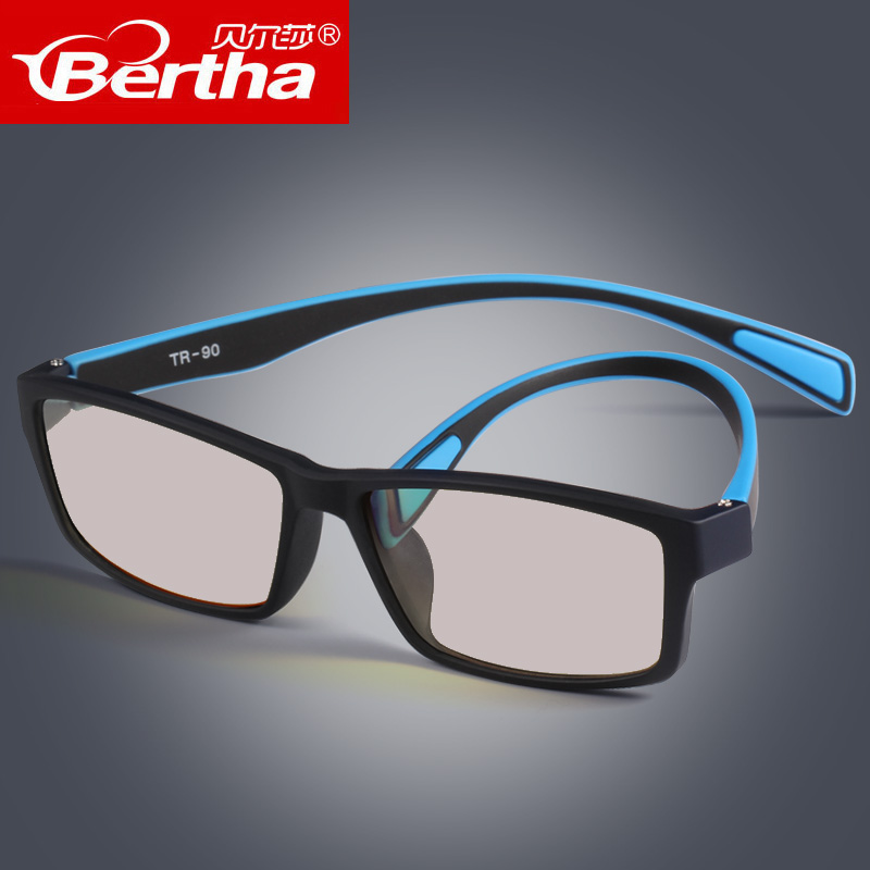 Bertha radiation protection flat mirror anti-blue light glasses flat mirror computer goggles for men and women game flat light glasses tide
