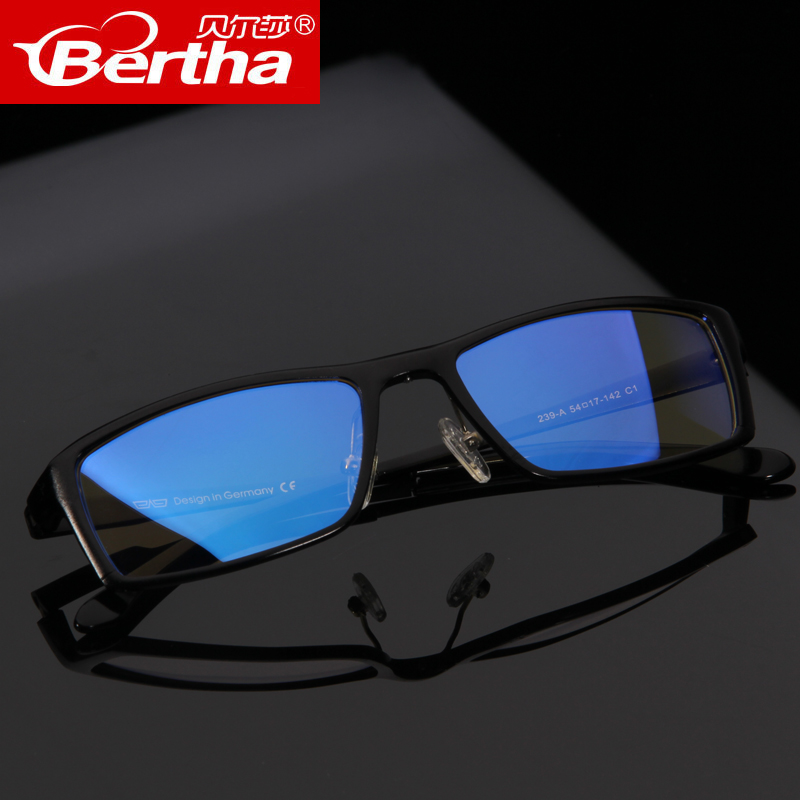 Bertha Anti-Blu-ray Glasses Men's Anti-Radiation Flat Glasses Goggles Computer Game Box Gaming Flat Glasses
