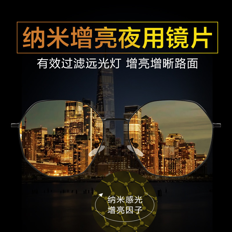 Driving in the evening with special high-definition night-vision goggles anti-spotlight polarized strong male nighttime female myopia glasses night use