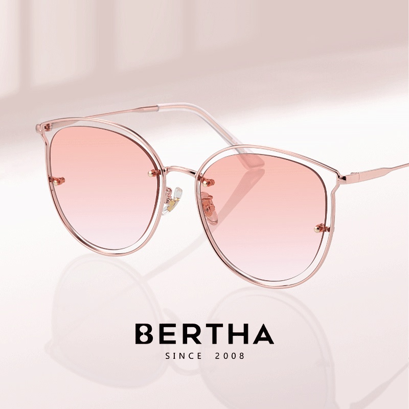 Pink Sunglasses for Women 2025 New Blush Gradient Cat-Eye Sunglasses That Make the Face Look Smaller, Uv Protection for the Beach Uv400