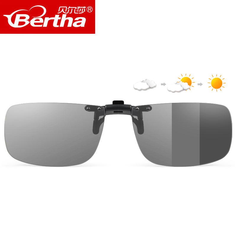 Color-changing polarized myopia sunglasses clip-on anti-UV men's night vision clip-on driving driving sunglasses for women